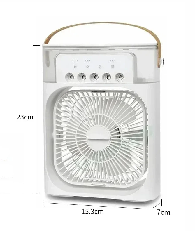 Climatiseur Personnel 3-en-1 – Ventilateur, Humidificateur & Veilleuse LED