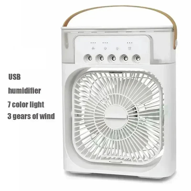 Climatiseur Personnel 3-en-1 – Ventilateur, Humidificateur & Veilleuse LED