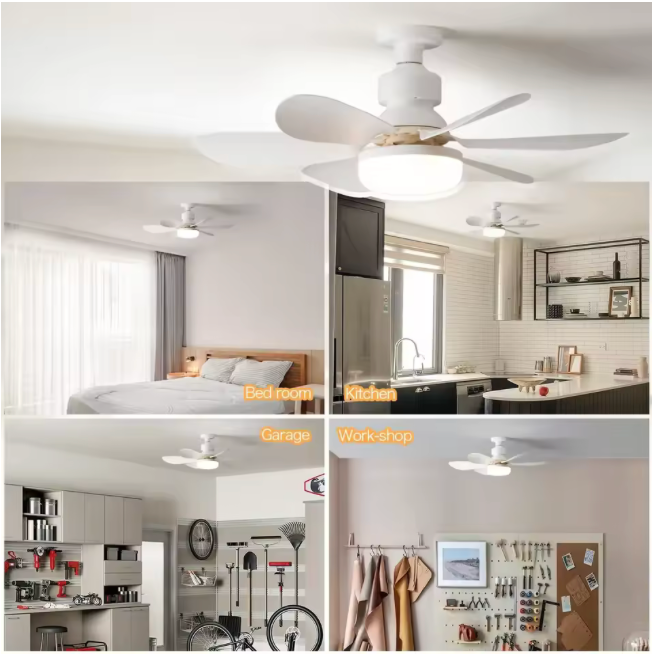 Ventilateur de Plafond LED E27 – Installation en 5 secondes, sans électricien