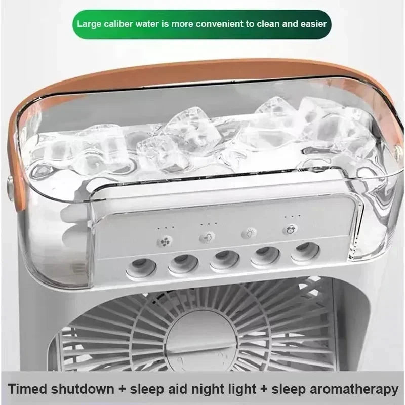Climatiseur Personnel 3-en-1 – Ventilateur, Humidificateur & Veilleuse LED