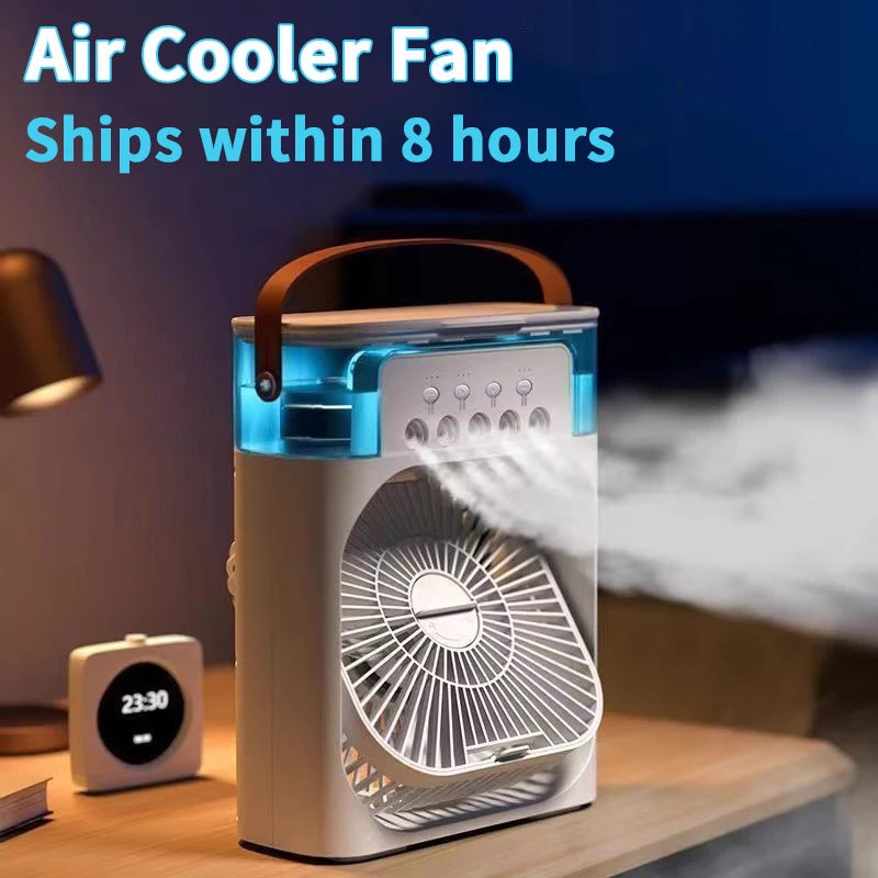Climatiseur Personnel 3-en-1 – Ventilateur, Humidificateur & Veilleuse LED
