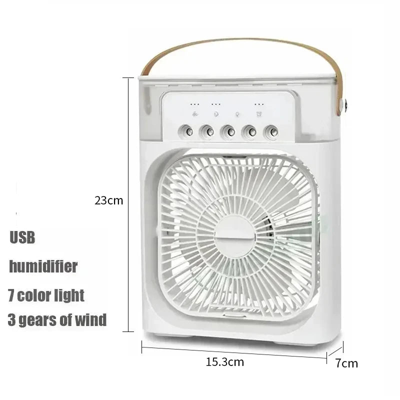 Climatiseur Personnel 3-en-1 – Ventilateur, Humidificateur & Veilleuse LED