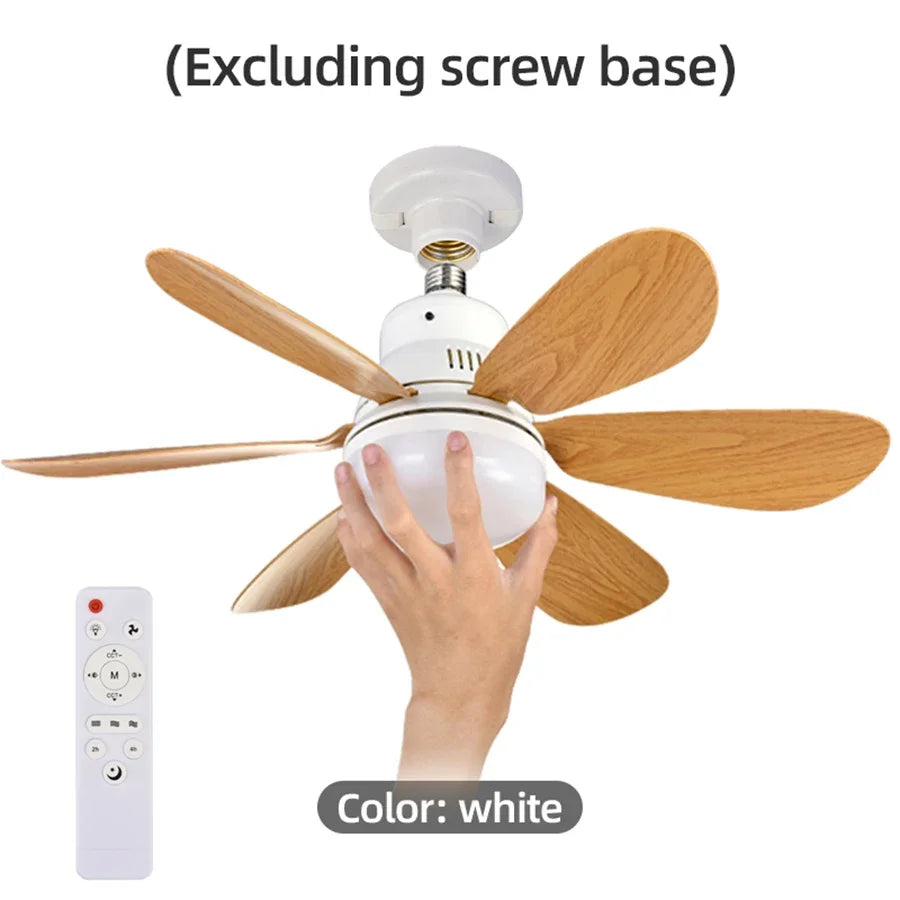 Ventilateur de Plafond LED E26/E27 – Télécommande, Variateur & Veilleuse Nuit