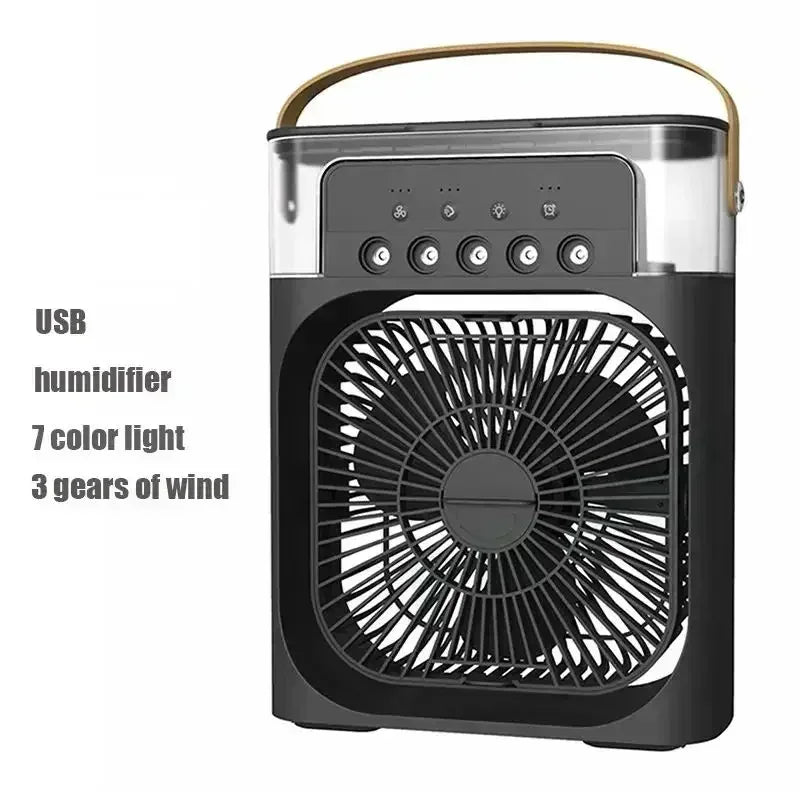 Climatiseur Personnel 3-en-1 – Ventilateur, Humidificateur & Veilleuse LED