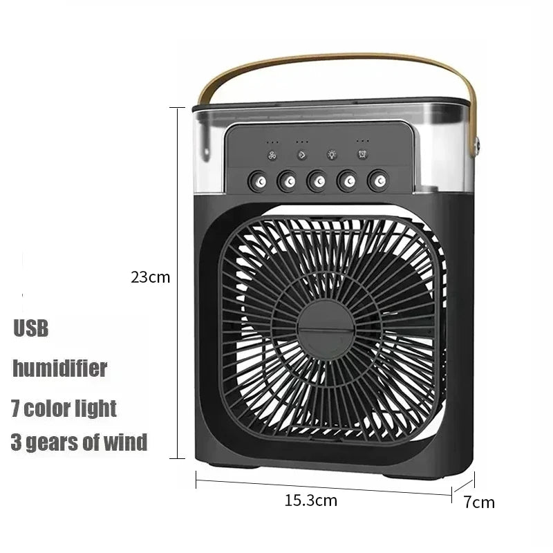 Climatiseur Personnel 3-en-1 – Ventilateur, Humidificateur & Veilleuse LED