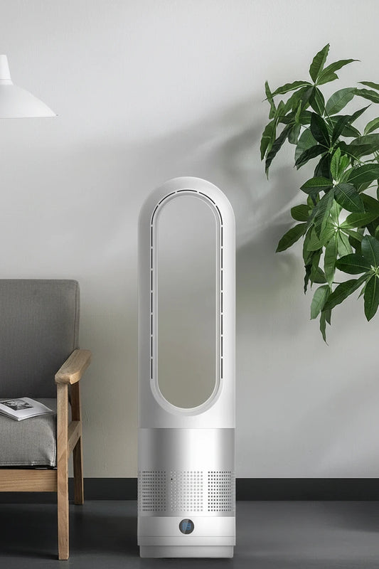 Ventilateur Tour Sans Lames avec Télécommande – 8 Vitesses, Oscillation 80°, Minuterie 8H, 220V