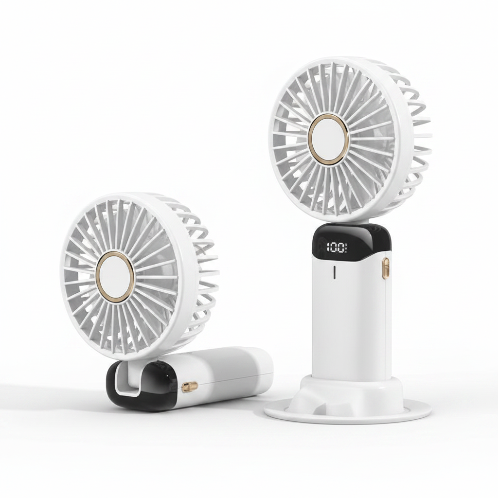 Ventilateur Portable 5 Vitesses avec Support Téléphone