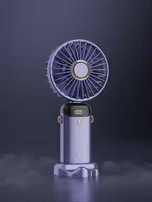 Ventilateur de Cou Portable 5 Vitesses avec Support Téléphone